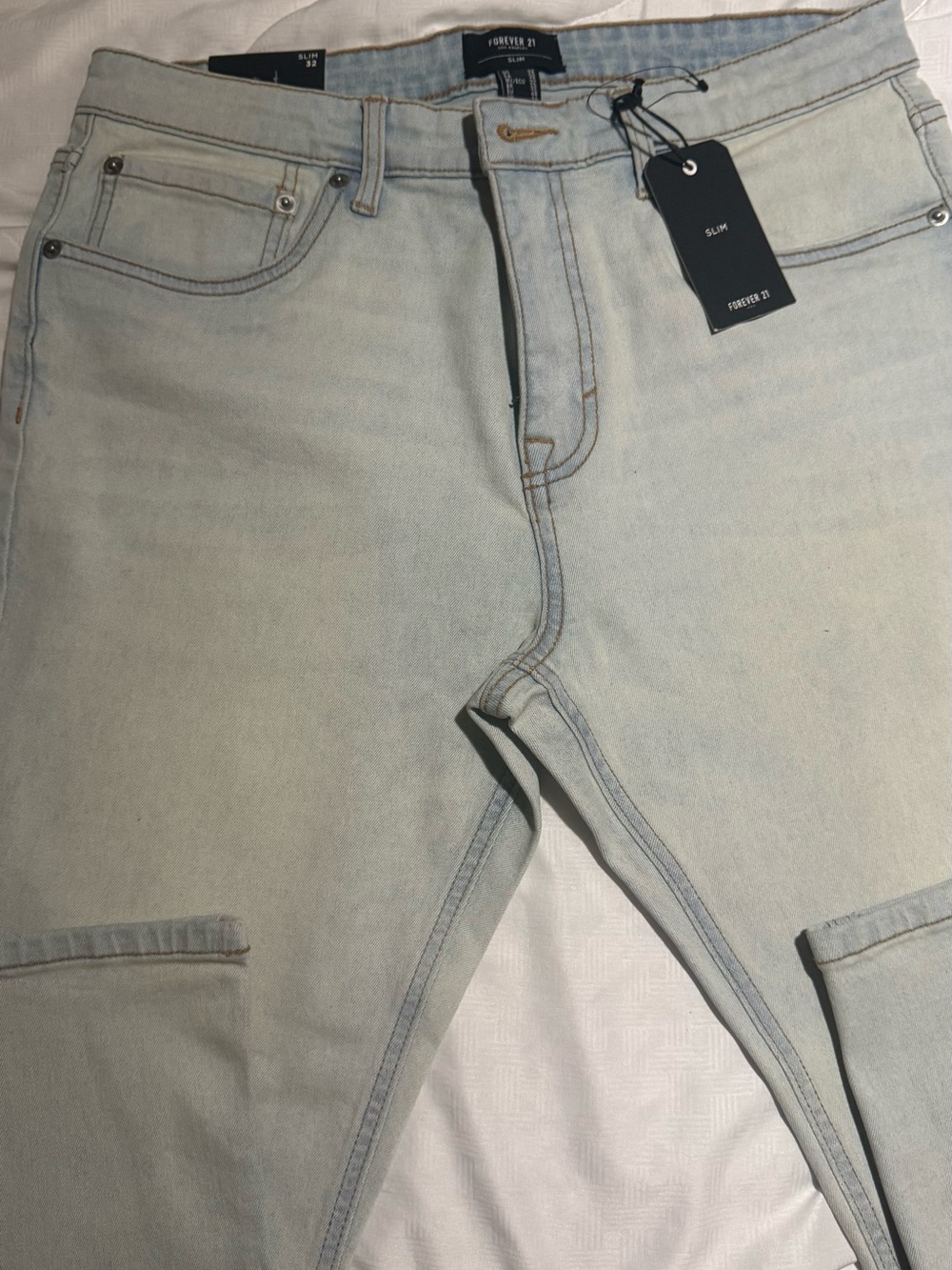Forever 21 Light Blue Women's Straight Leg Jeans